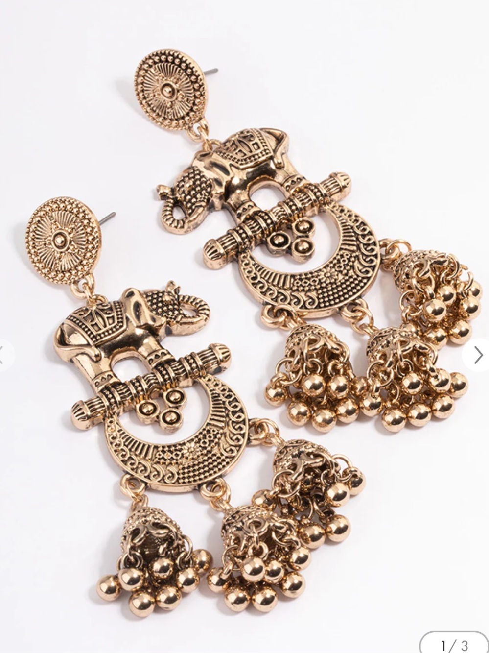 NWOT Lovisa Gold Elephant Jhumka Earrings